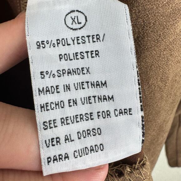 Shelby & Palmer Brown 3/4 Sleeve Cropped Faux Suede Open Blazer Size XL - Picture 3 of 5